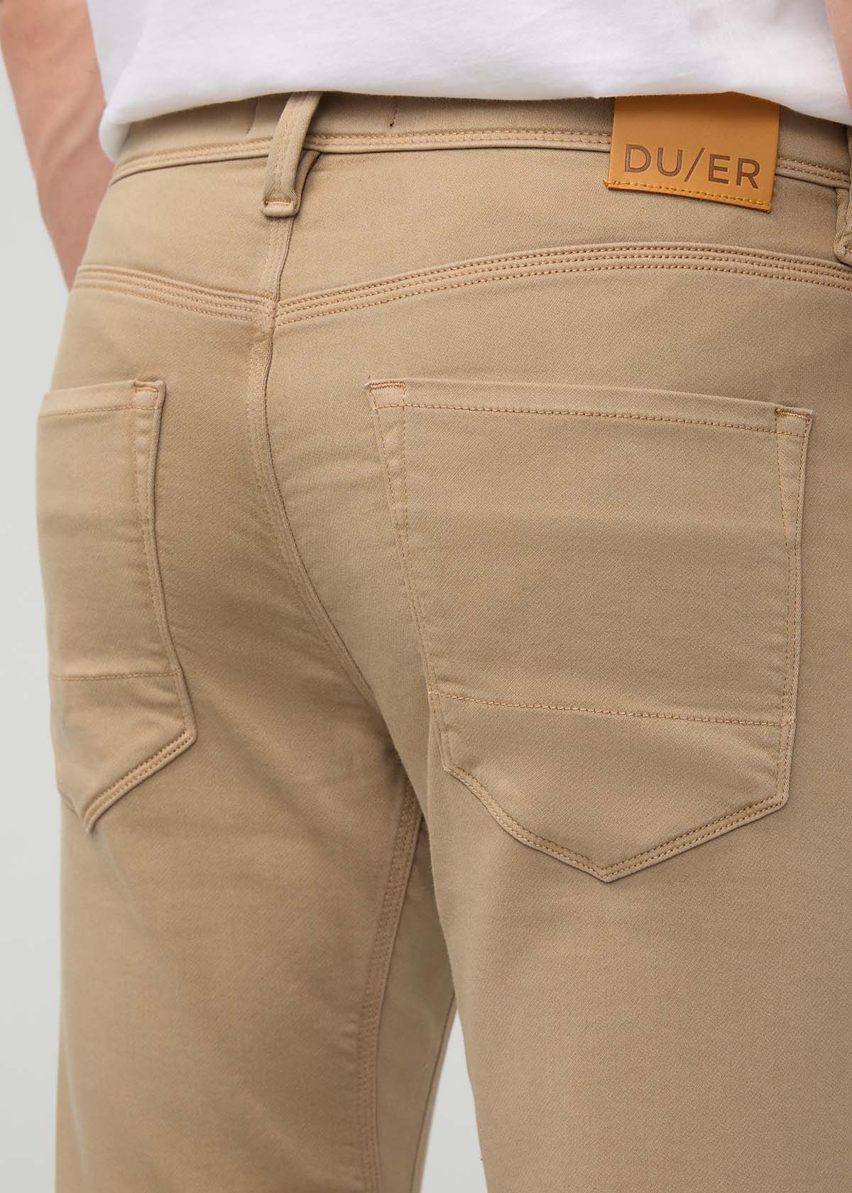 mens khaki slim straight dress sweatpant back waistband