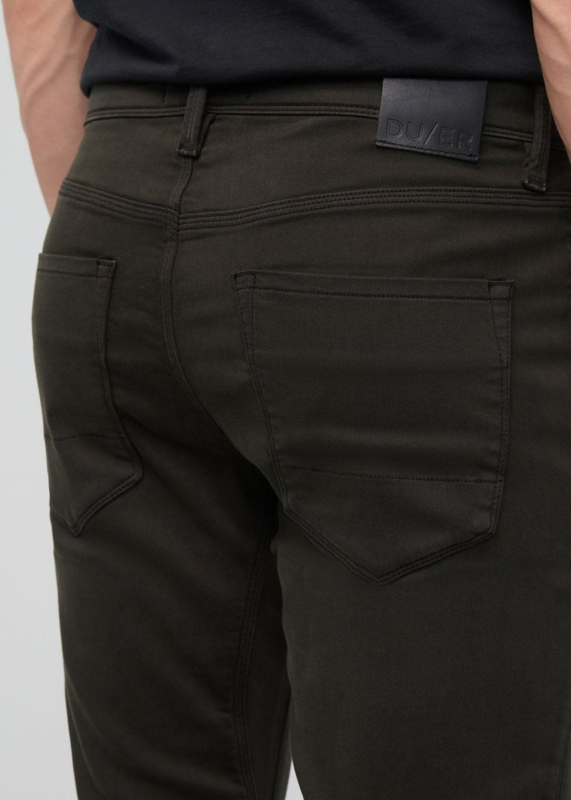 mens dark green slim fit dress sweatpant back pocket detail 