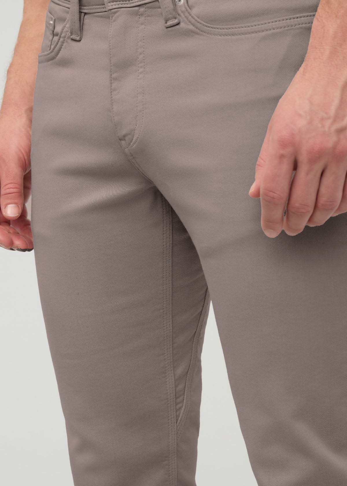 Men's Black Slim Straight Fit Dress Sweatpant front gusset detail