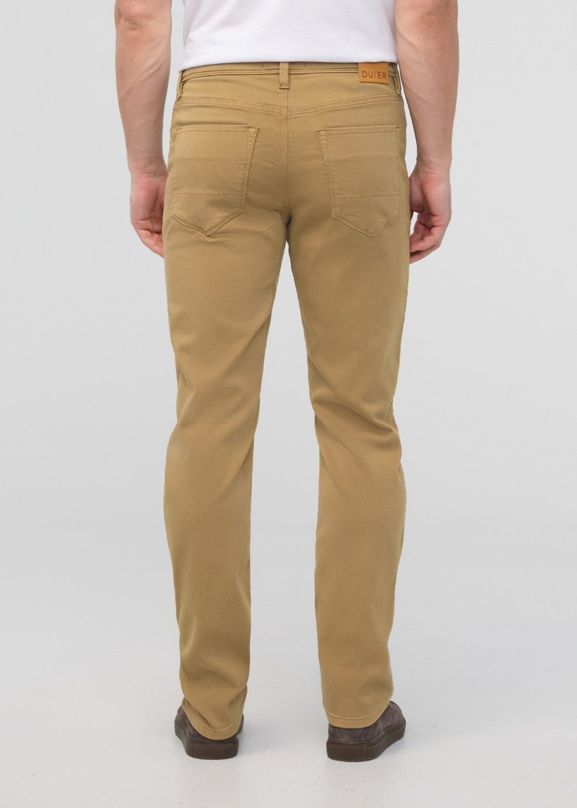 mens camel straight fit dress sweatpant back