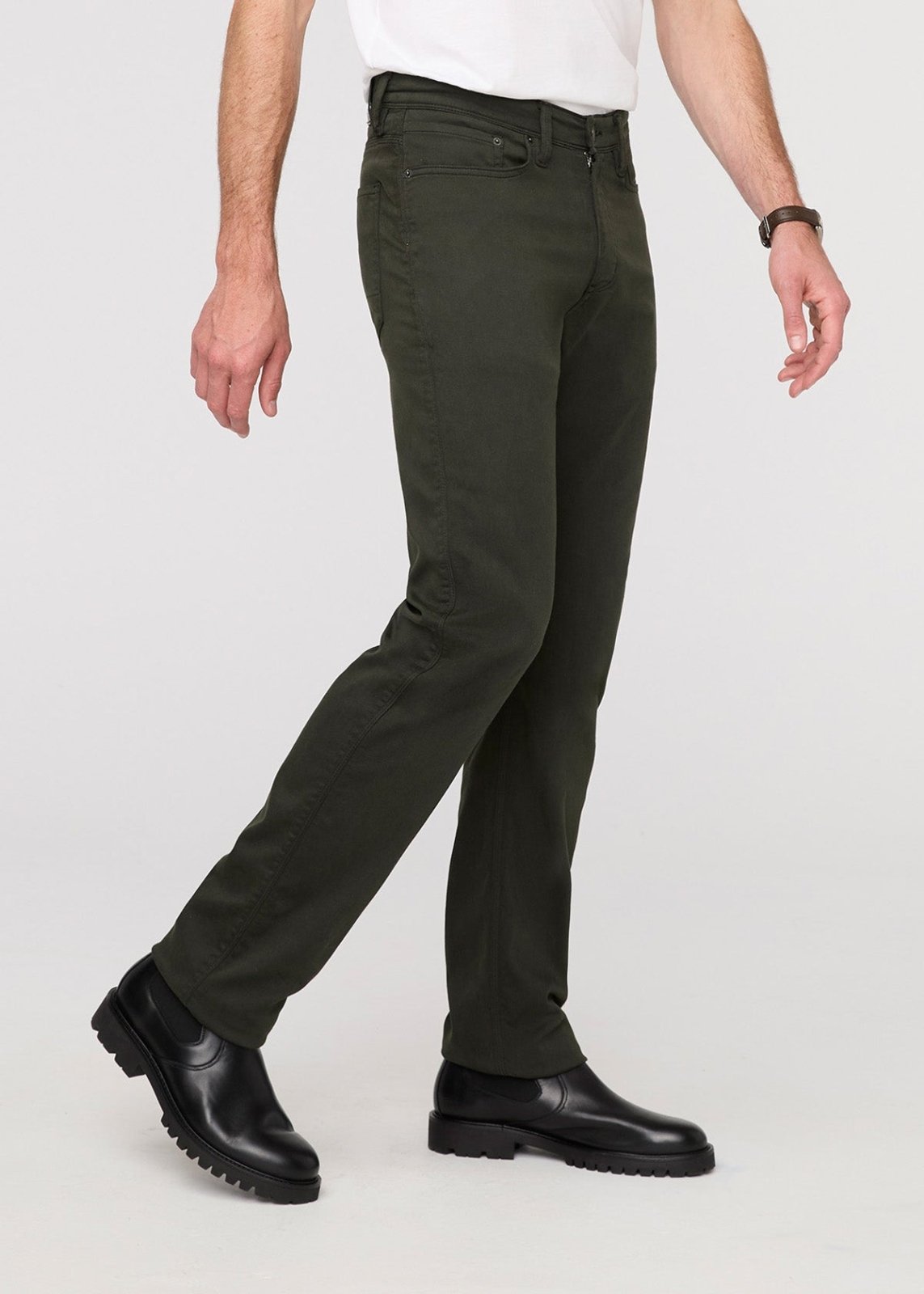 mens dark green straight fit dress sweatpant side