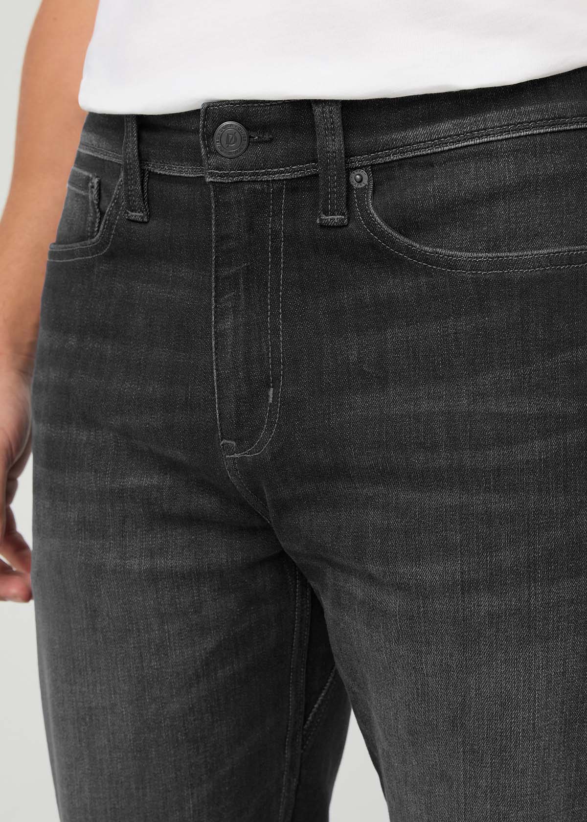 Men's Vortex Relaxed Straight Fit Lightweight Stretch Jeans waistband detail