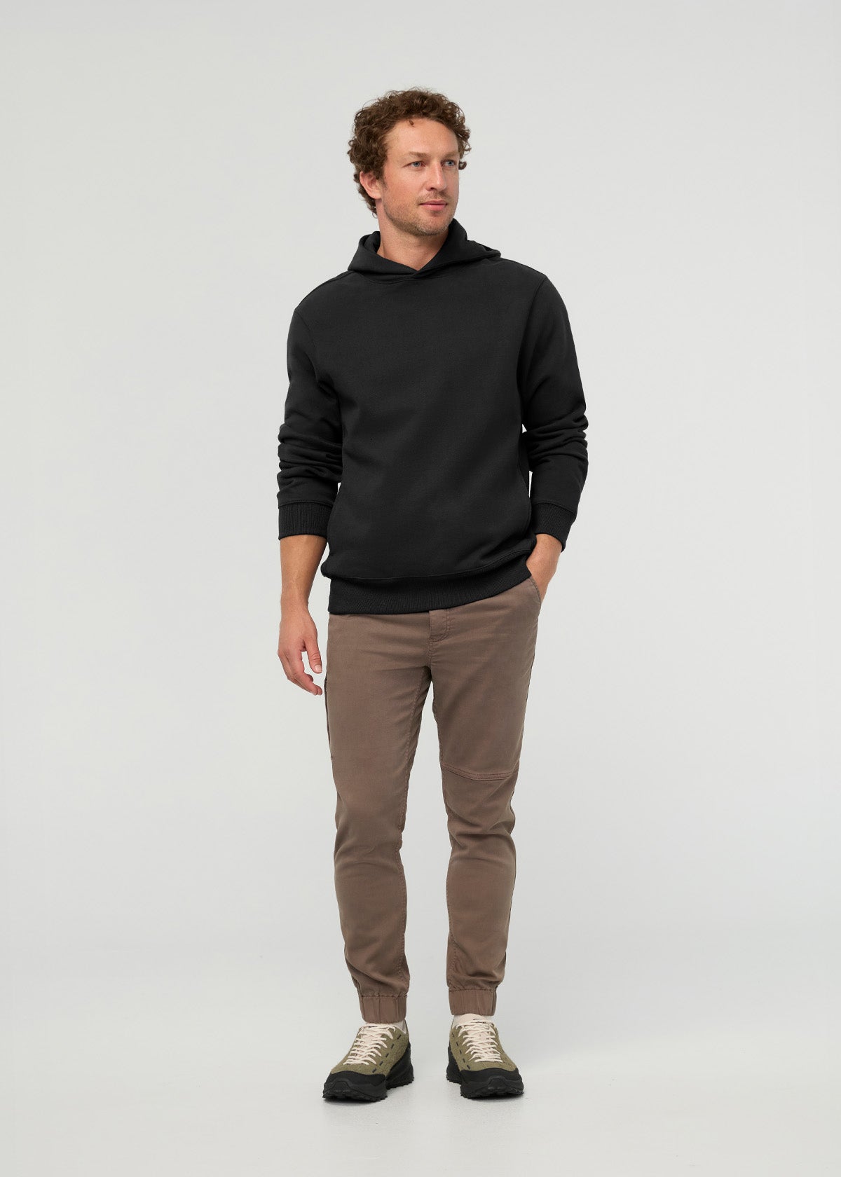 Men's Black DuraSoft Fleece Motion Hoodie Full Body