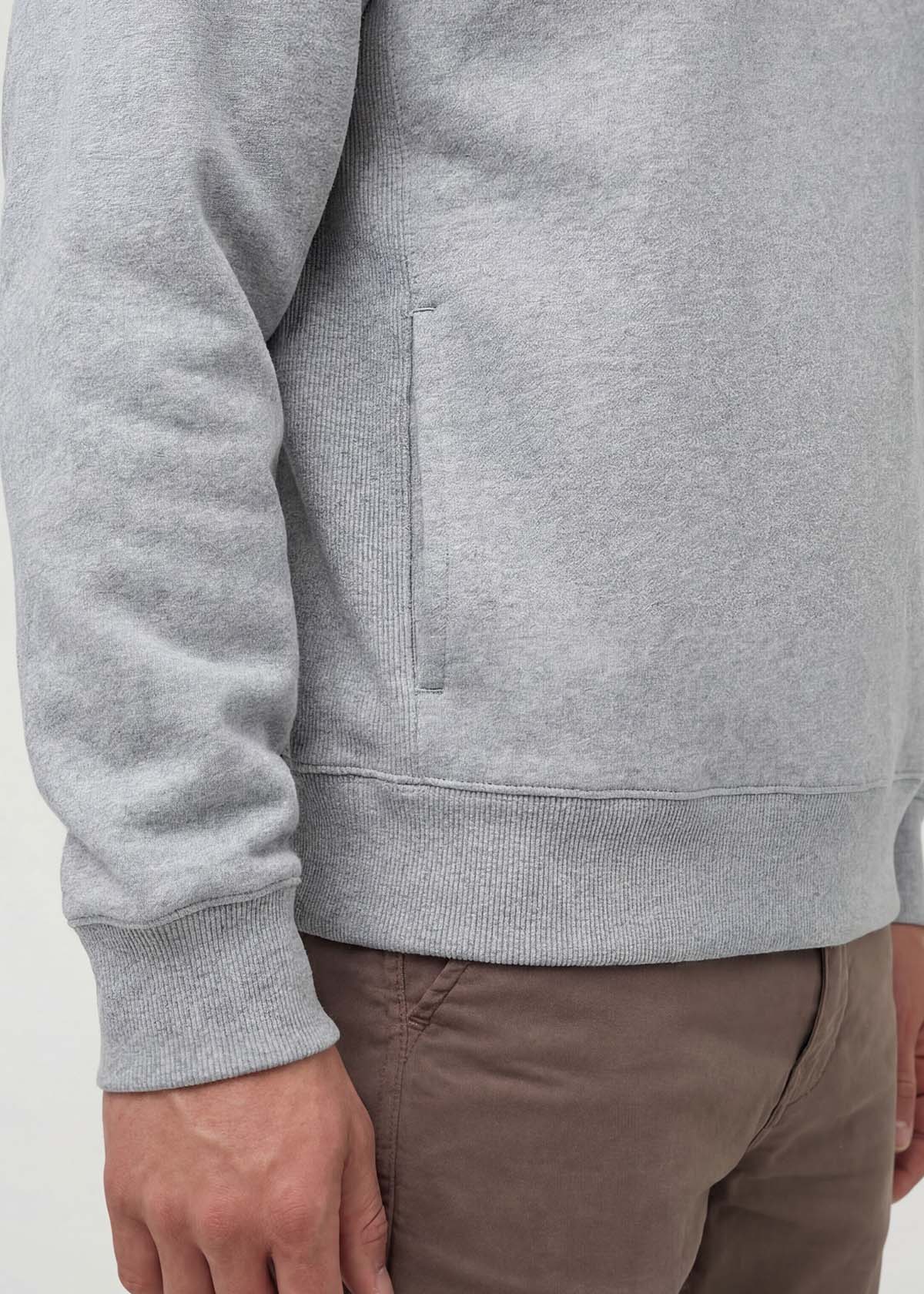 Men's Heather Grey DuraSoft Fleece Motion Hoodie Side Detail