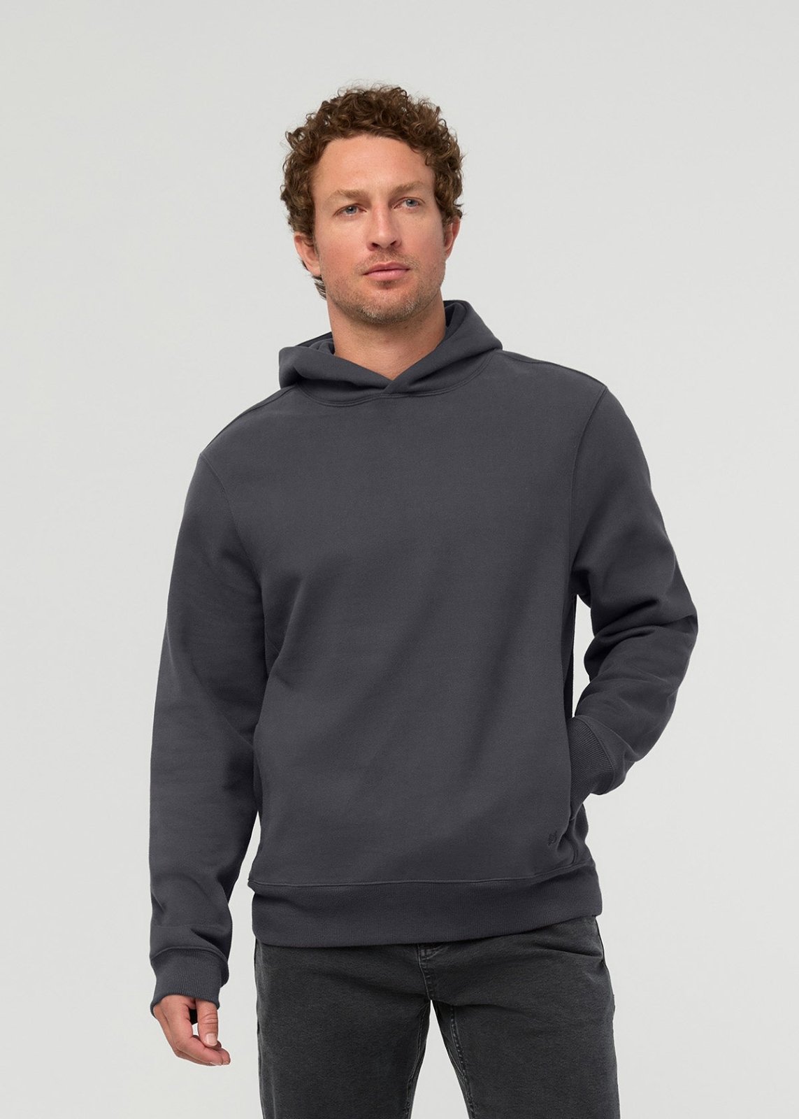 Men's Washed Grey DuraSoft Fleece Motion Hoodie Front