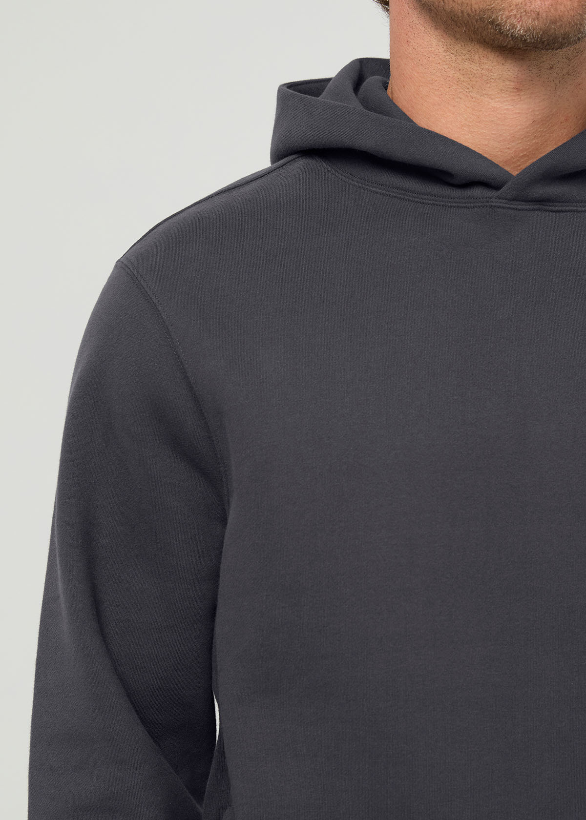 Men's Washed Grey DuraSoft Fleece Motion Hoodie Neck