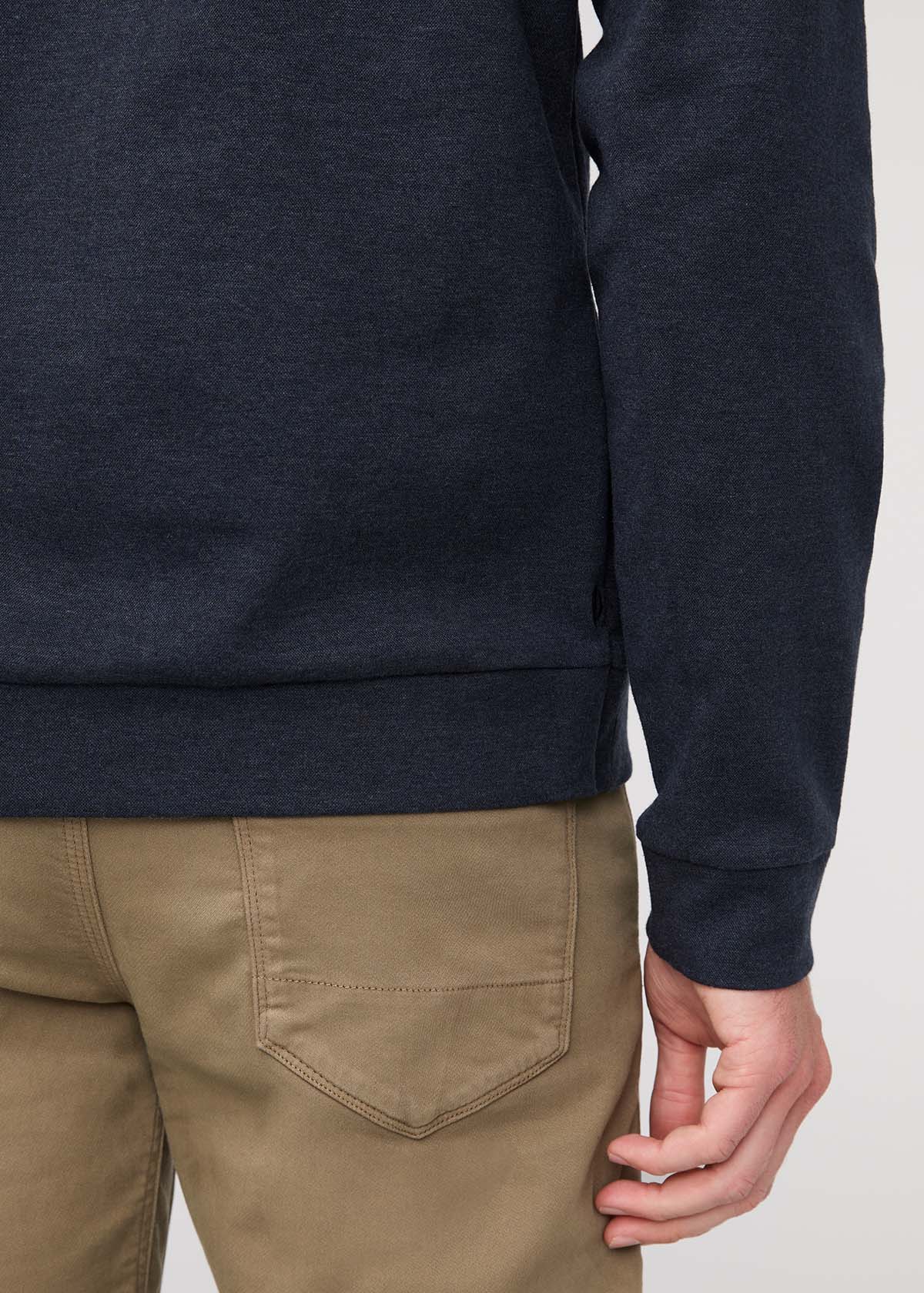 Men's Heather Peat Flannel Quarter Zip Sleeve Detail