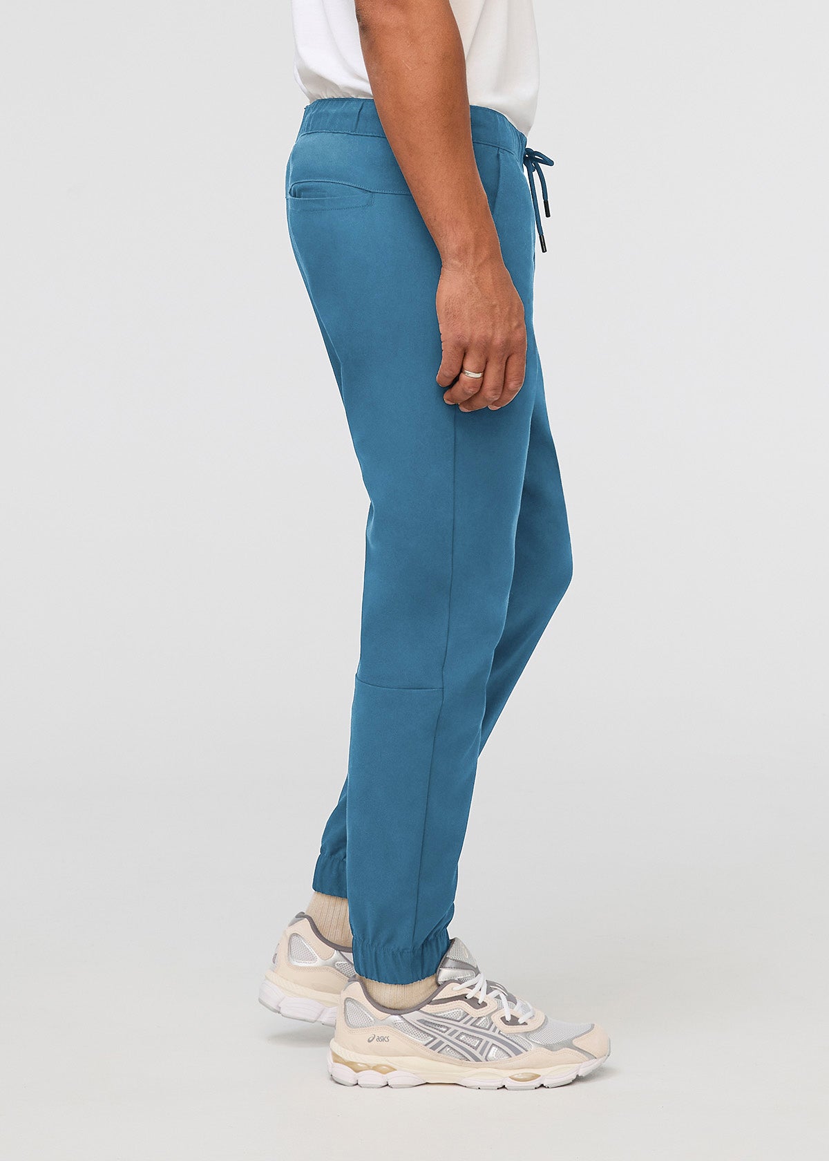 mens blue athleisure jogger side