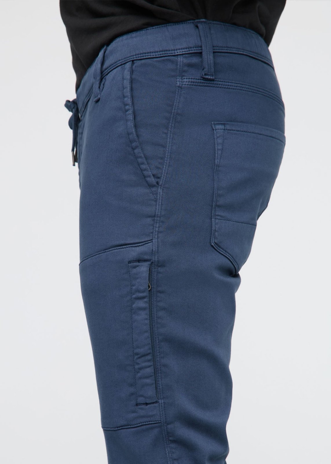 mens blue athletic jogger side zip pocket