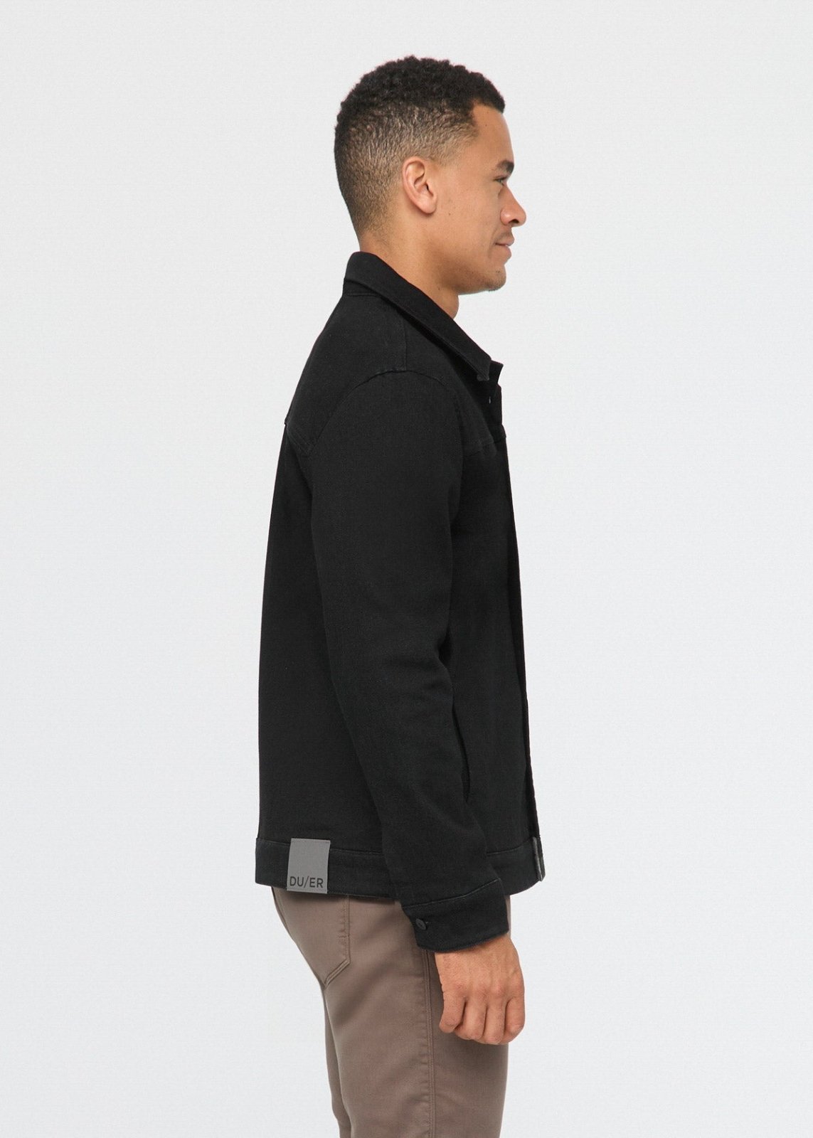 Men's Fleece-Lined Black Denim Jacket