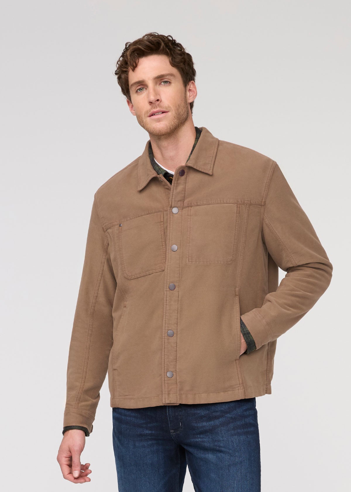 Men's Dark Walnut Moleskin Jacket Front