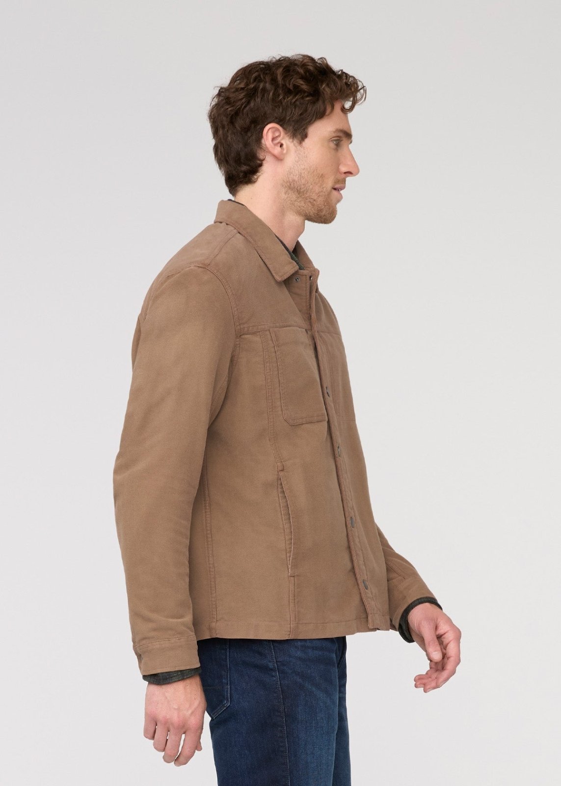Men's Dark Walnut Moleskin Jacket Side