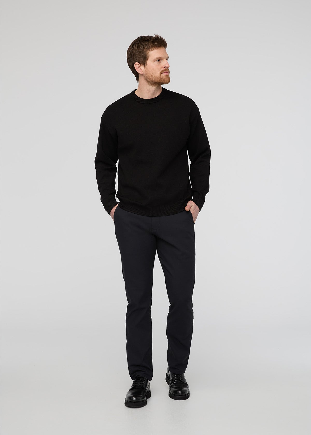 Men's Black Relaxed Fit Stretch Trouser Men's Black Relaxed Fit Stretch Trouser