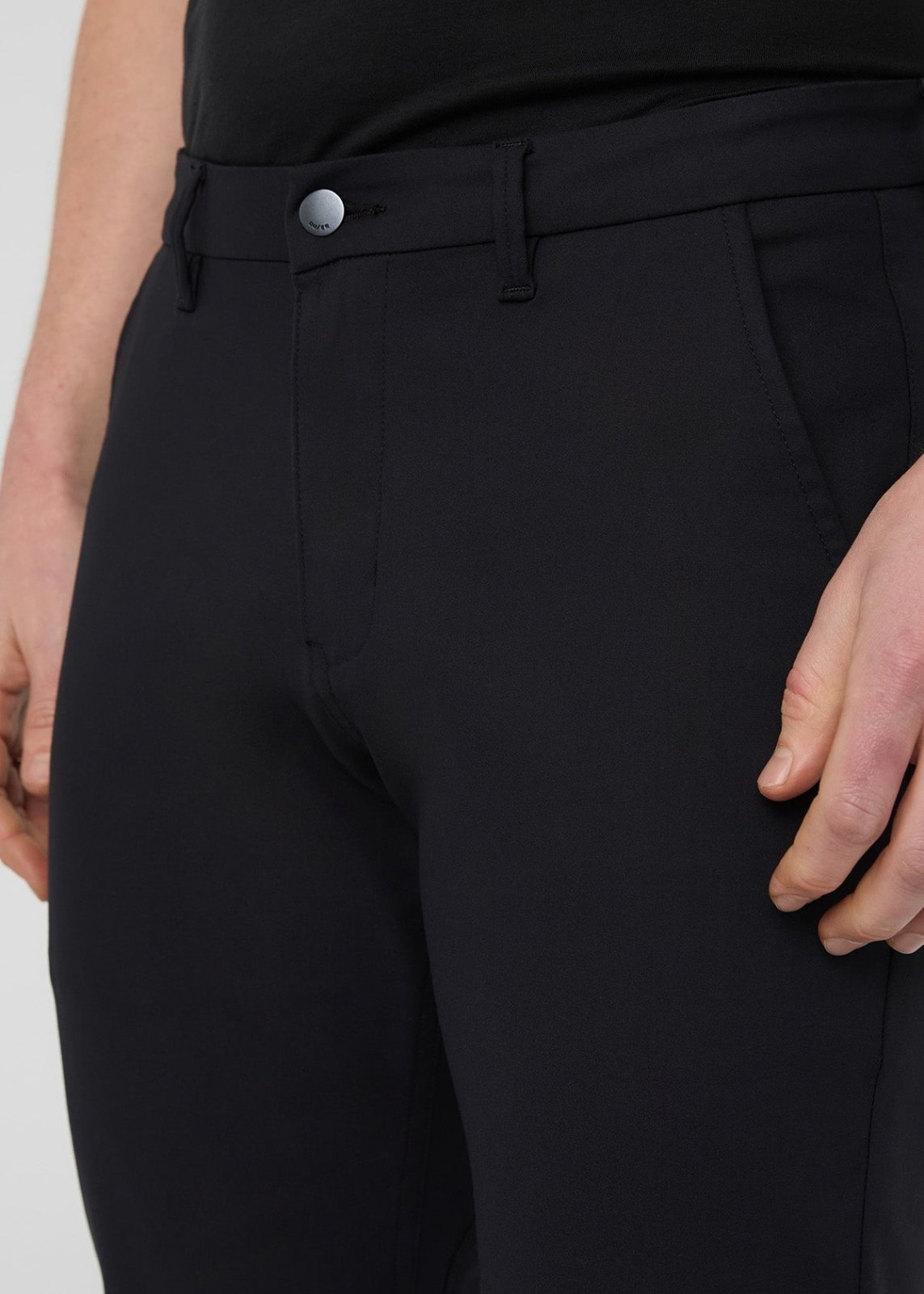 mens black relaxed fit stretch trouser front waistband