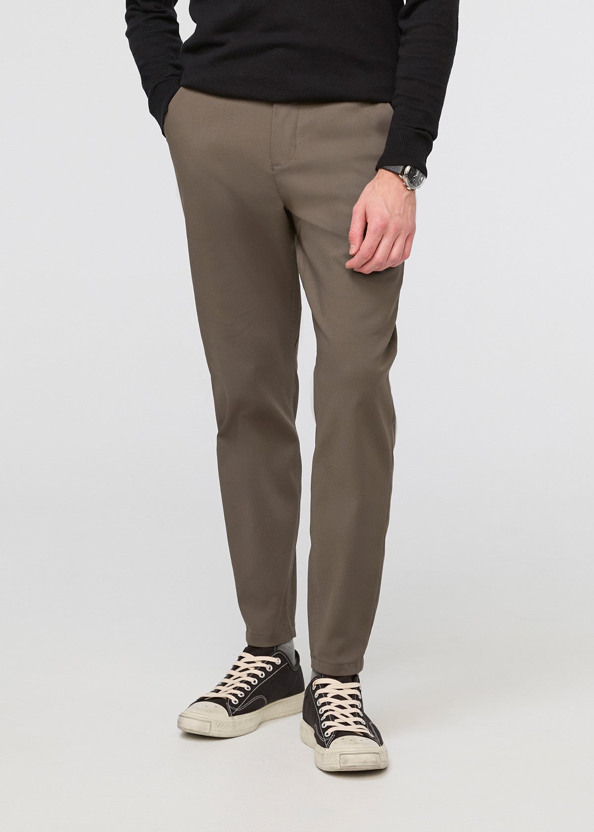 Men's Grey-Green Stretch Flex Trouser - Main Image