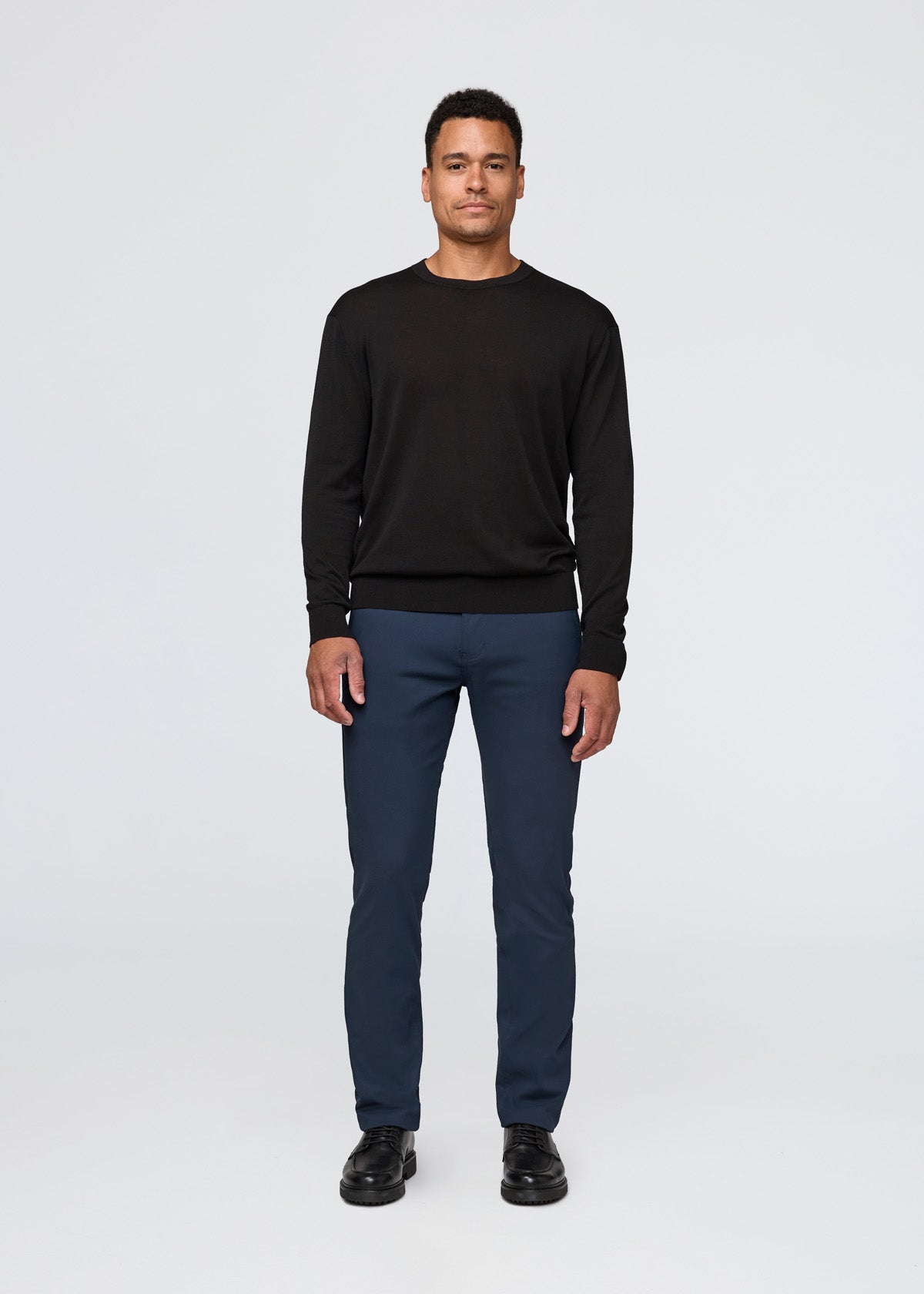 Men's Navy Relaxed Fit Stretch Trouser - Main Image