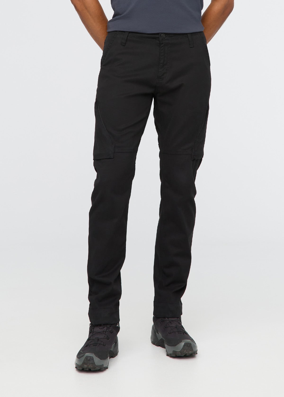 black athletic waterproof pant front