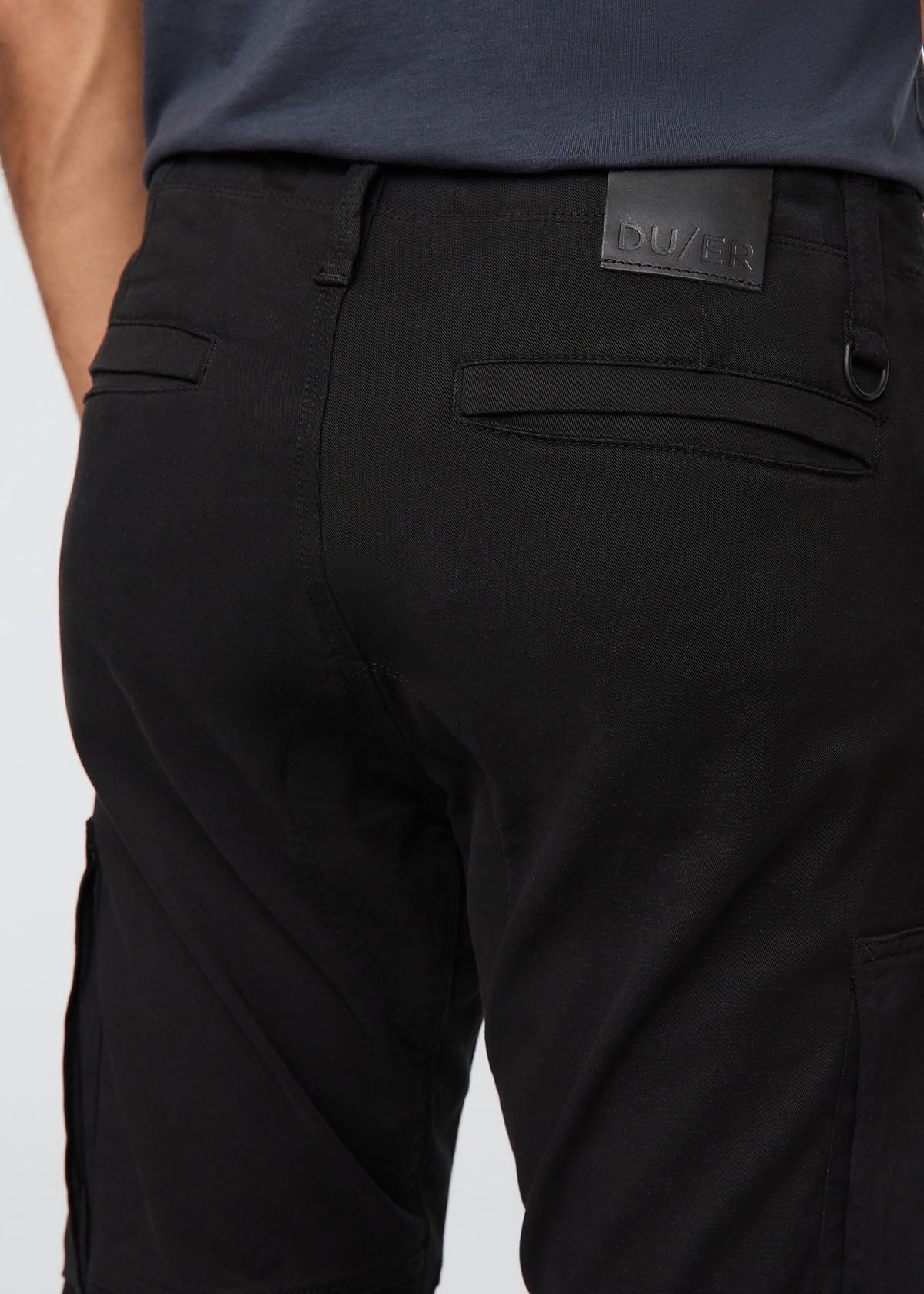 mens black athletic waterproof pant back waistband and pocket