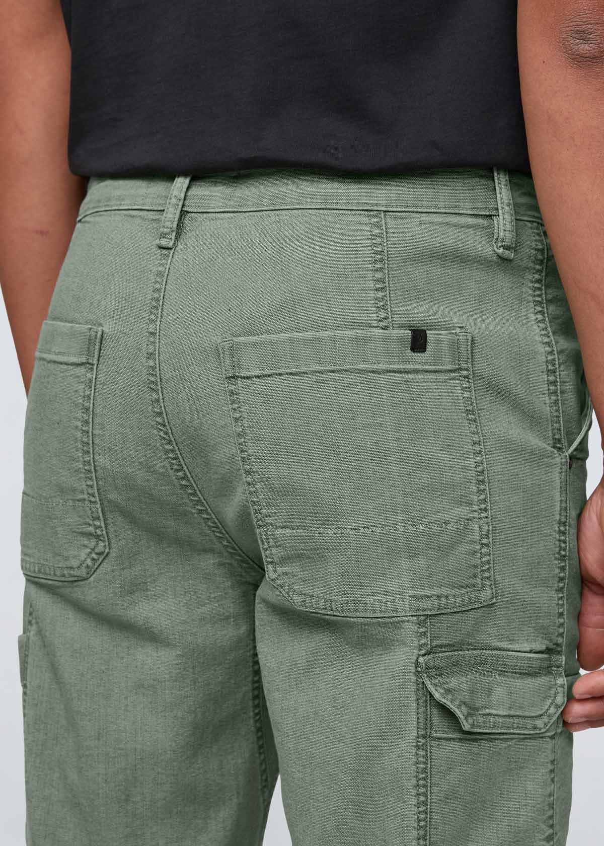 mens pine 7 pocket stretch canvas pants back pockets and waistband