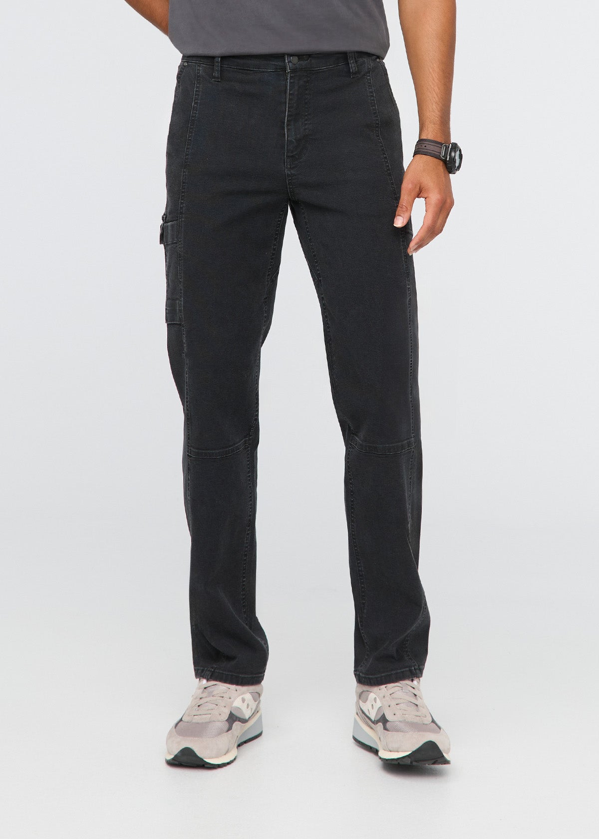 Men's Black Pocket Stretch Canvas Pants