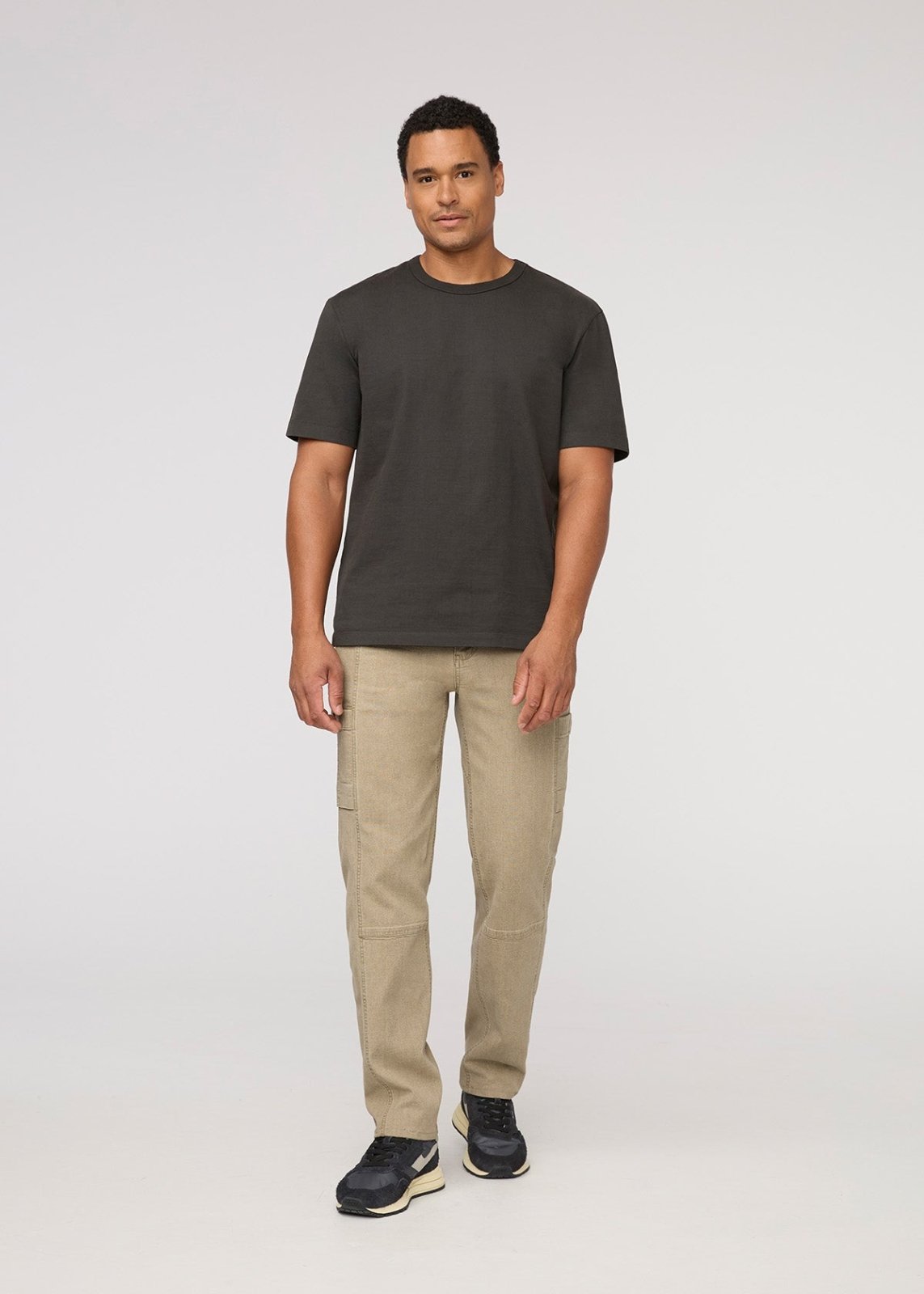 Men's Tan 7 Pocket Stretch Canvas Pants full body