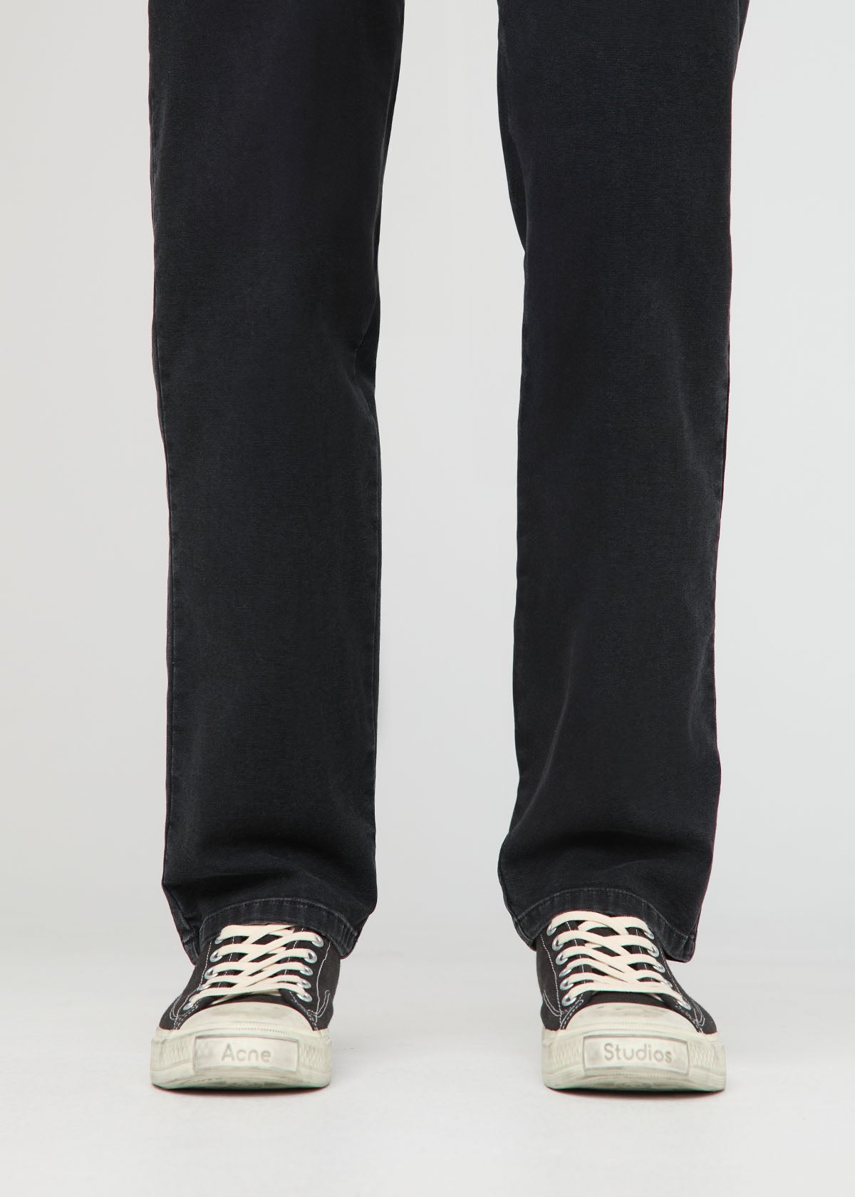 Men's Black Stretch Canvas Relaxed Straight Chino Cuff