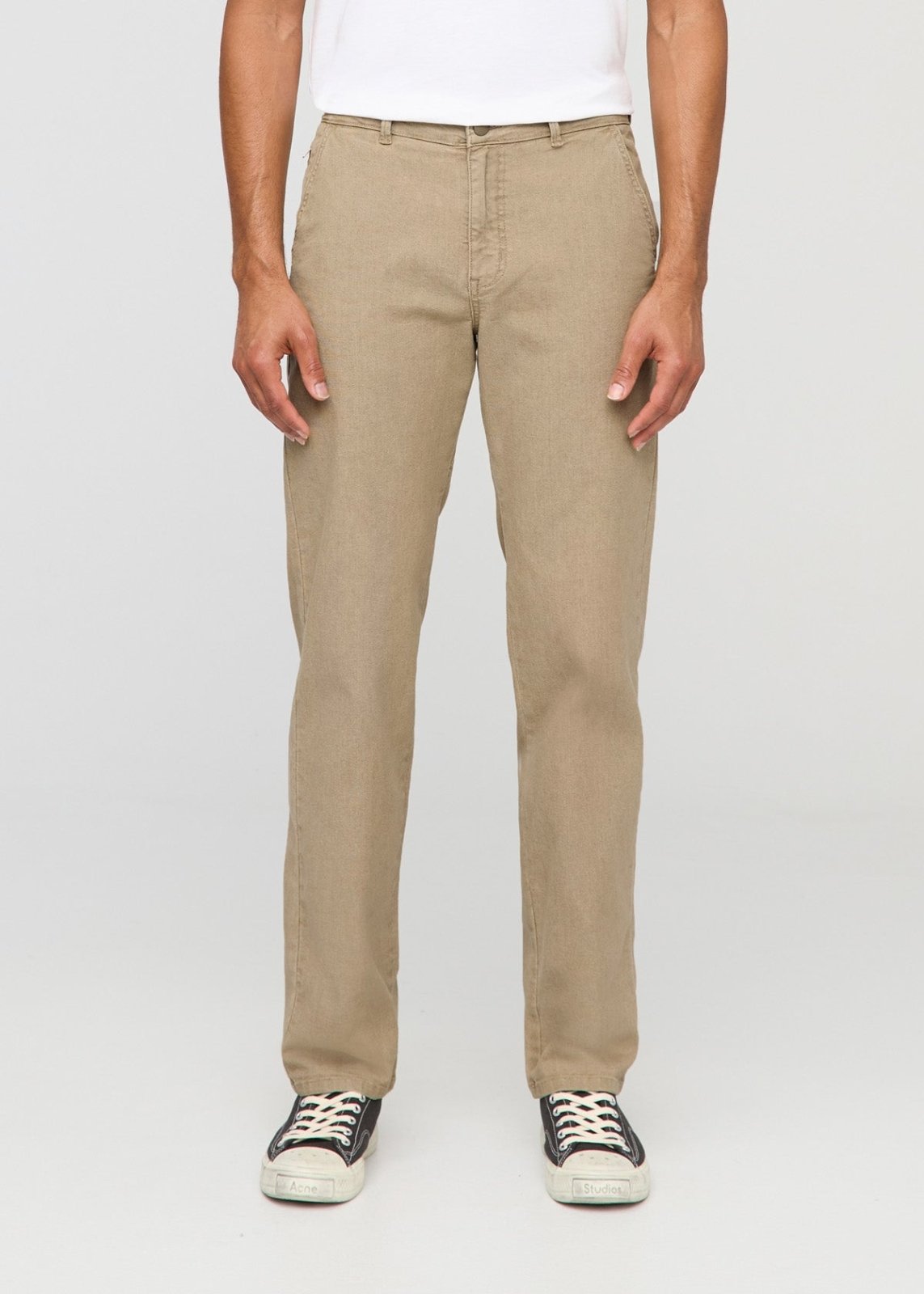 Men's Light Brown Stretch Canvas Relaxed Straight Chino Front