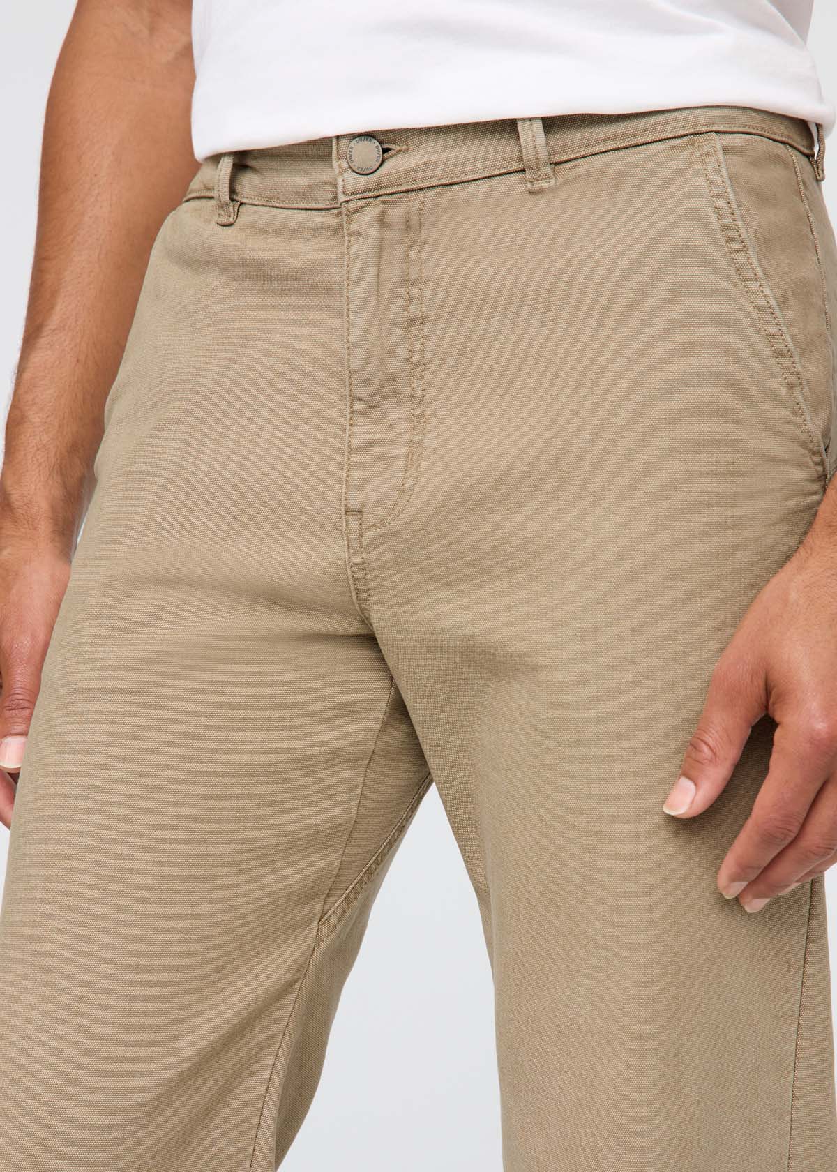 Men's Light Brown Stretch Canvas Relaxed Straight Chino Gusset