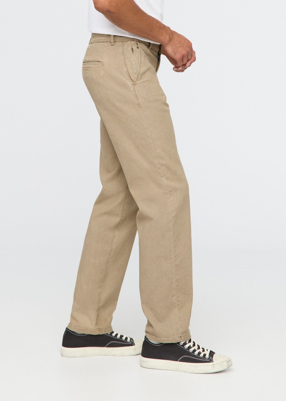 Men's Light Brown Stretch Canvas Relaxed Straight Chino Side