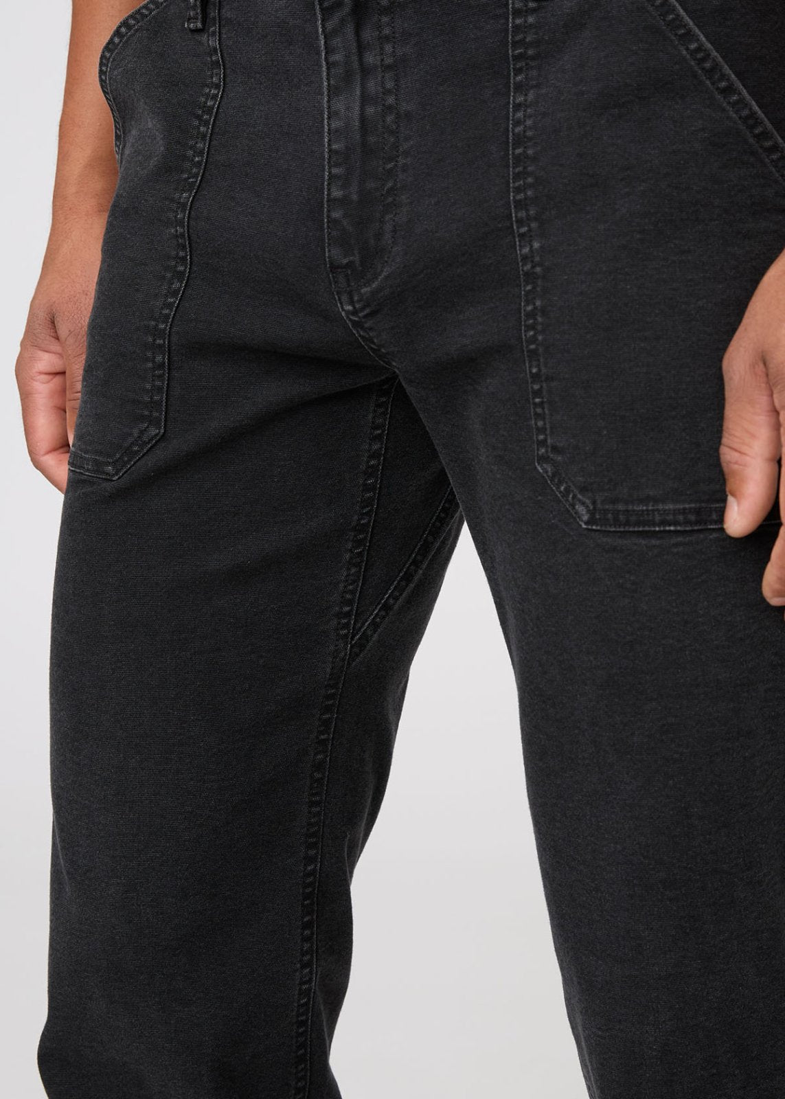 Men's Black Stretch Canvas Utility Pant Gusset