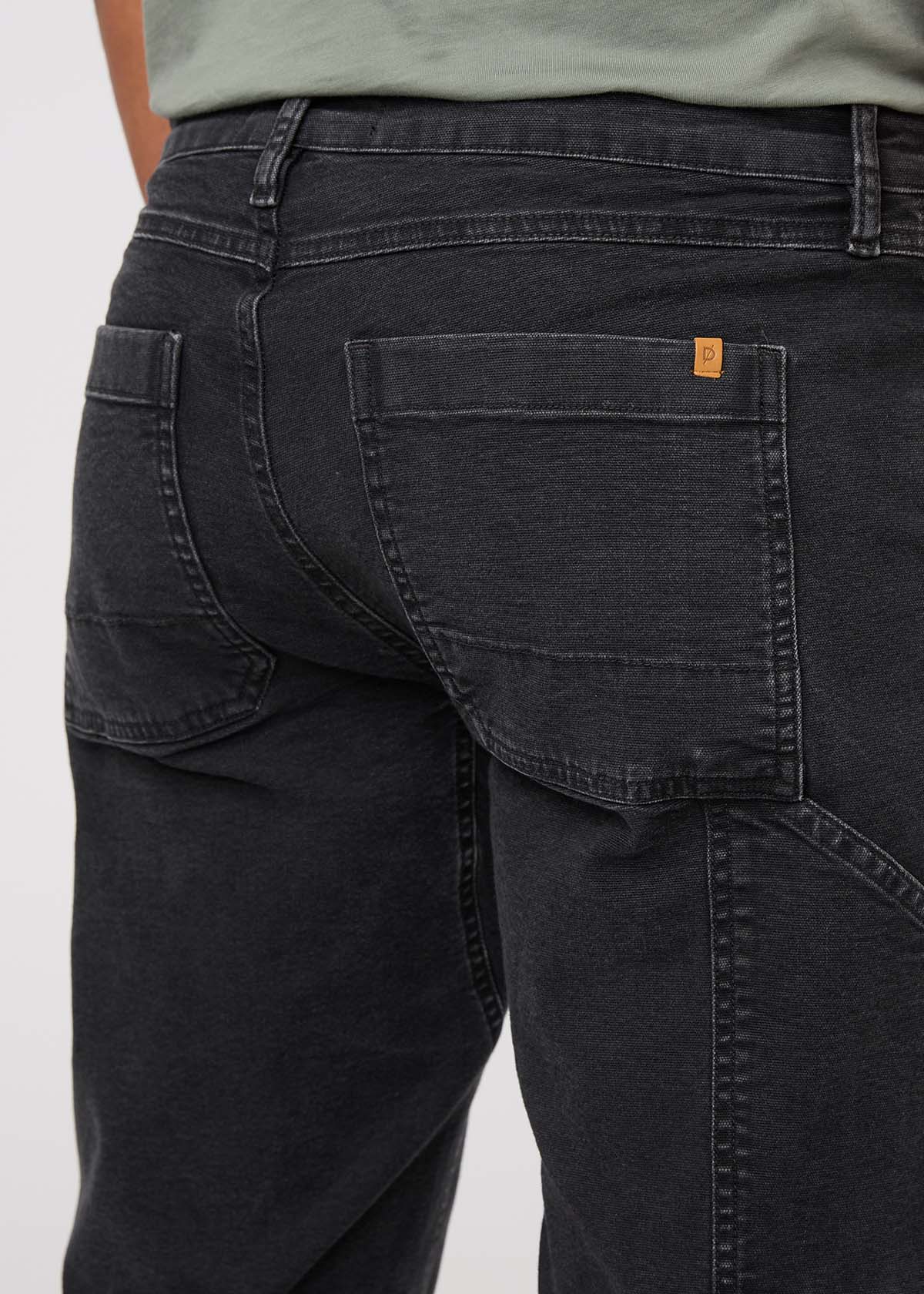 Men's Black Stretch Canvas Utility Pant Back Detail