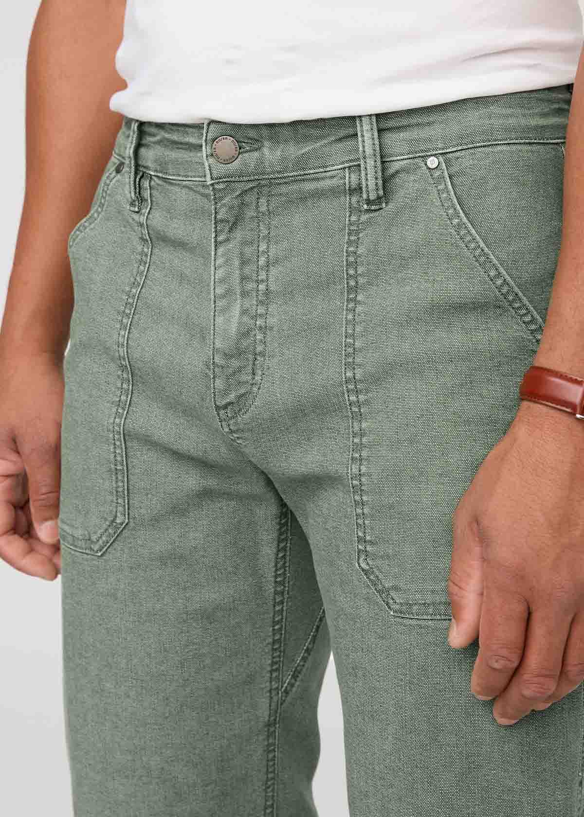 Men's Green Stretch Canvas Utility Pant Waist