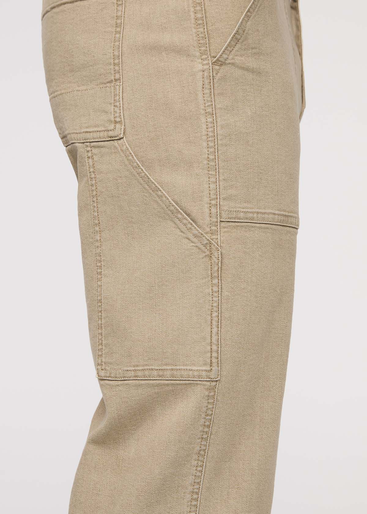 Men's Tan Stretch Canvas Utility Pant Side Pocket