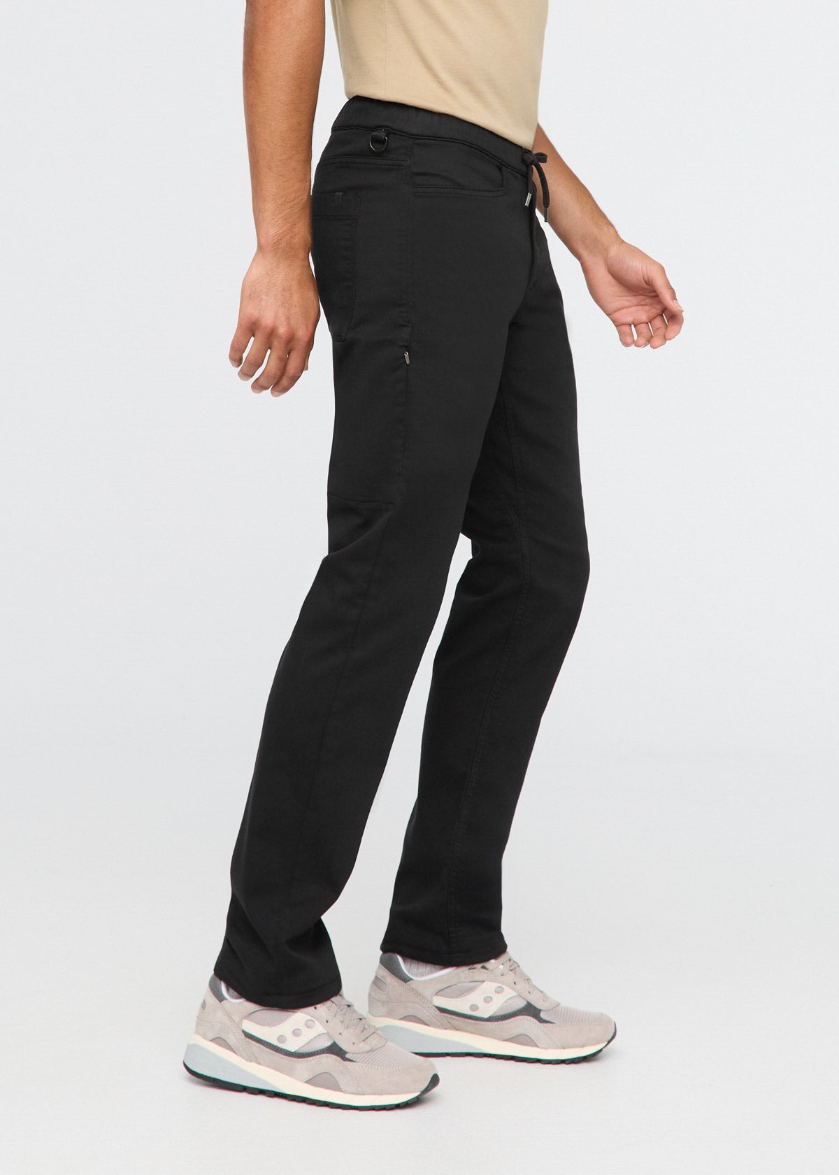 mens black pull-on dress sweatpant side