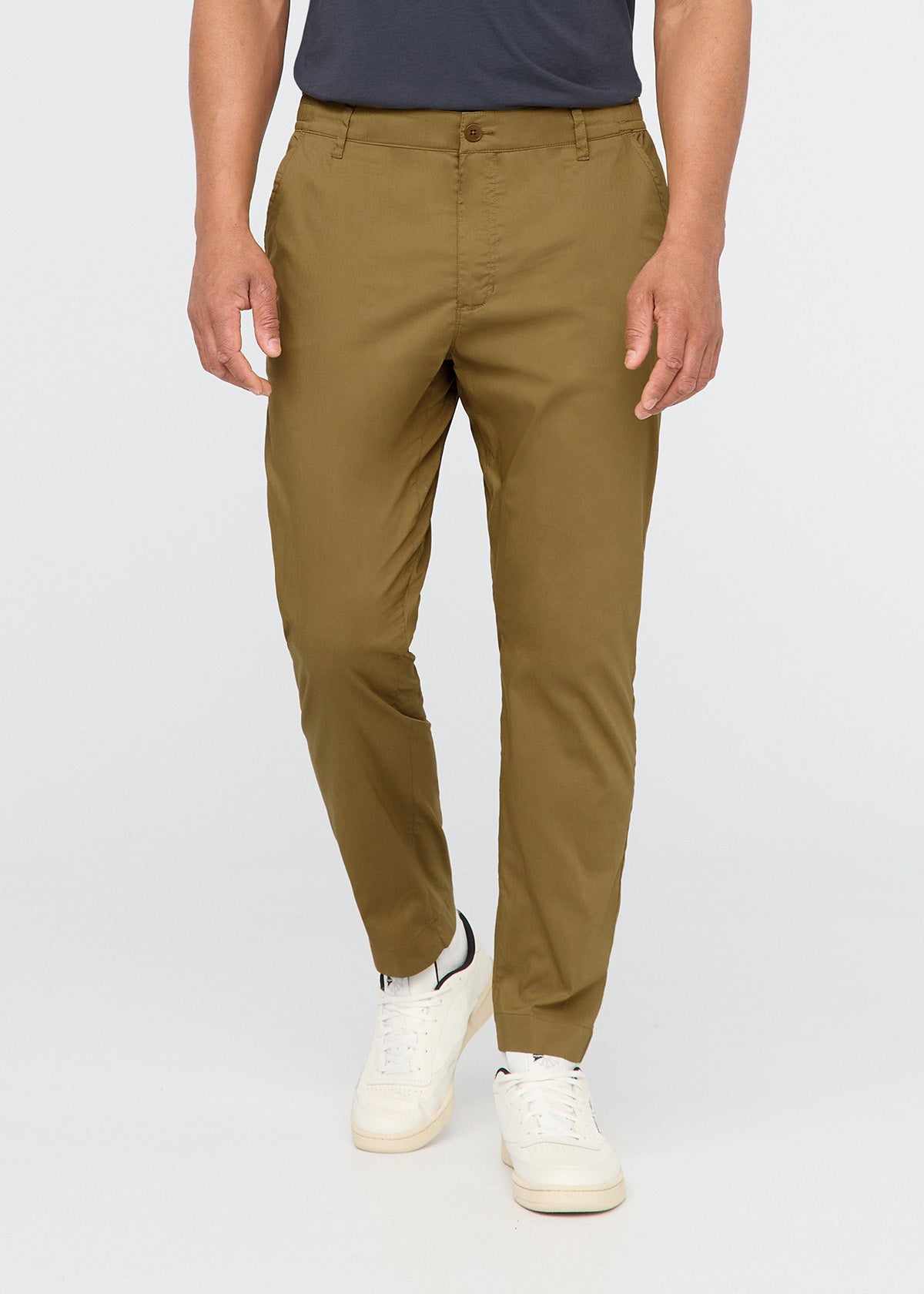 mens brown lightweight summer travel pants front