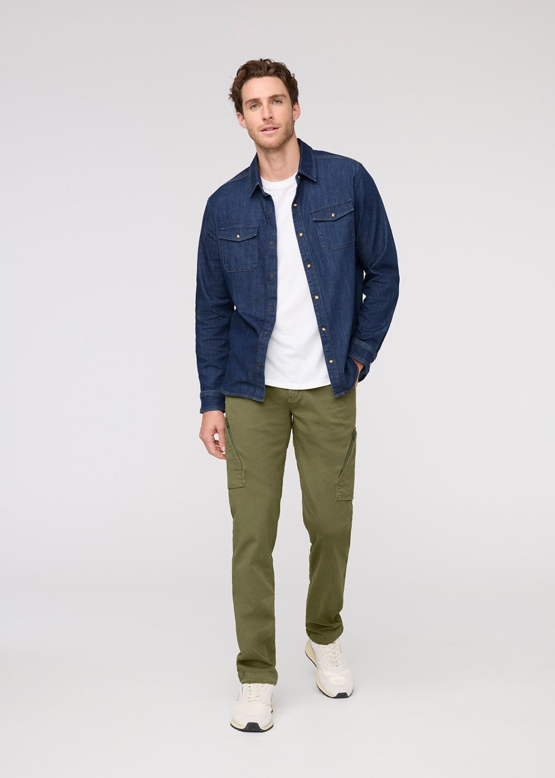 Men's Loden Green Relaxed Water Resistant Cargo Pant Full Body