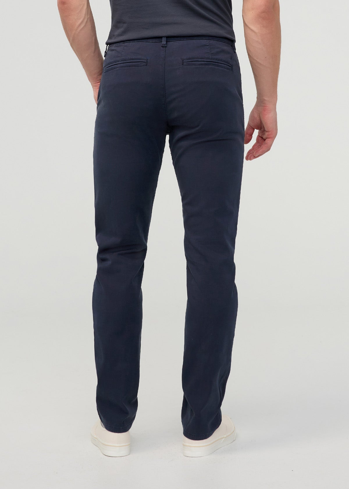 Men's Navy Lightweight Slim Straight Chino Pant back