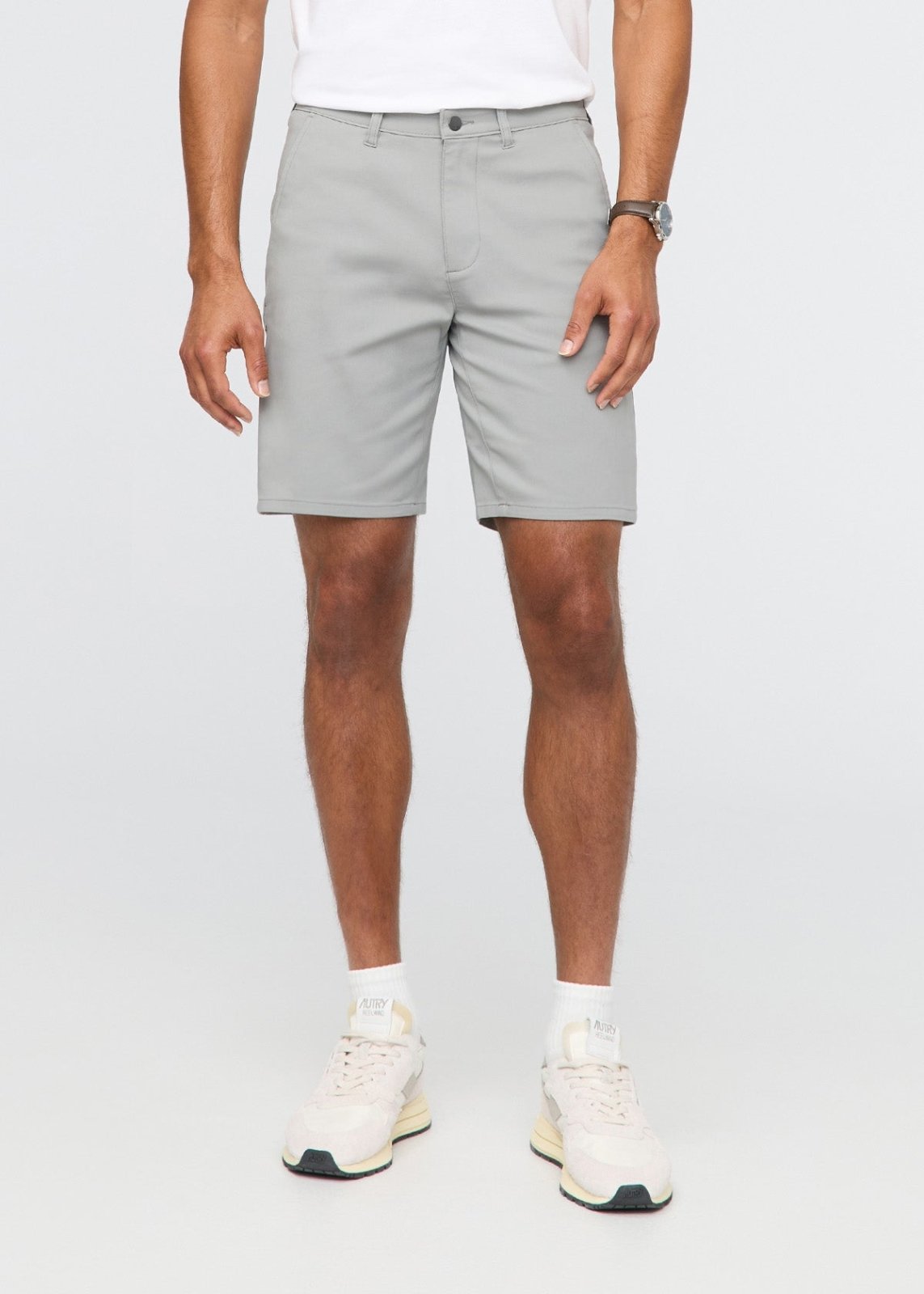 mens clean grey golf short front