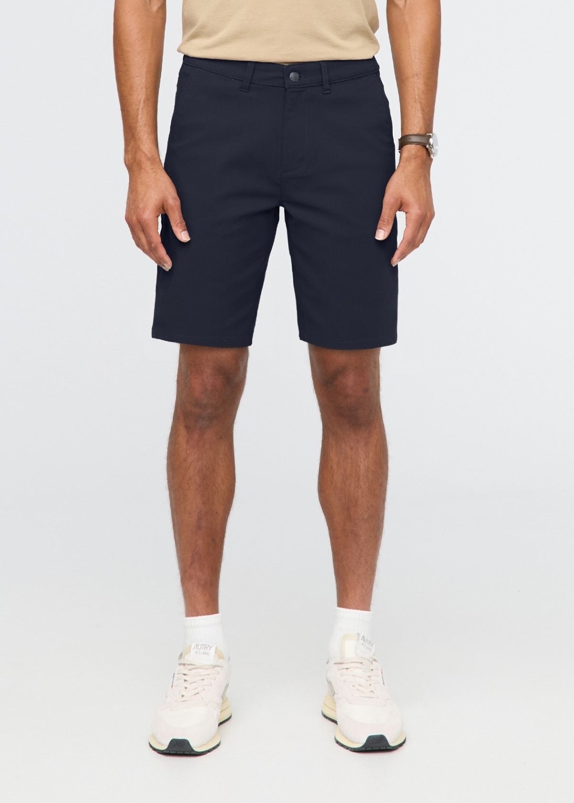 mens navy golf shorts front