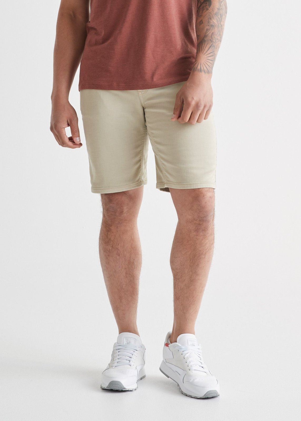 mens off-white relaxed fit performance stretch short front