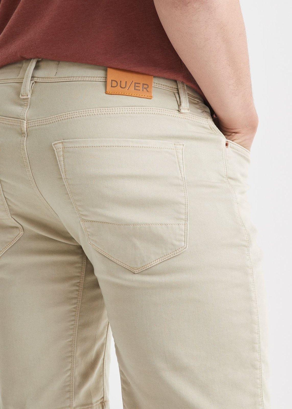 mens off-white relaxed fit performance stretch short back waistband detail