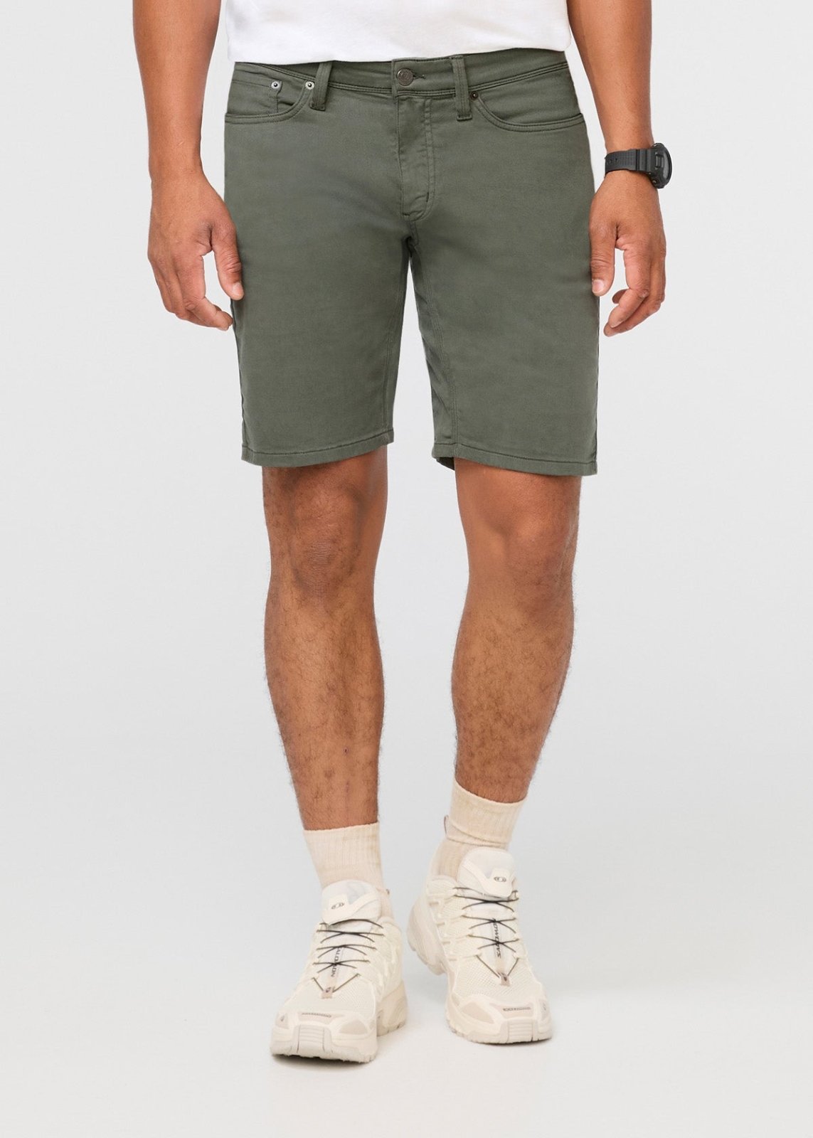 mens grey-green relaxed fit performance short front
