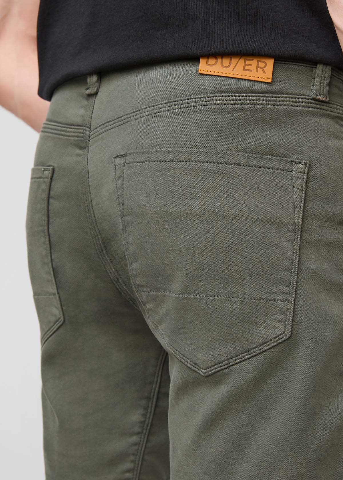 mens green slim fit performance short back waistband detail