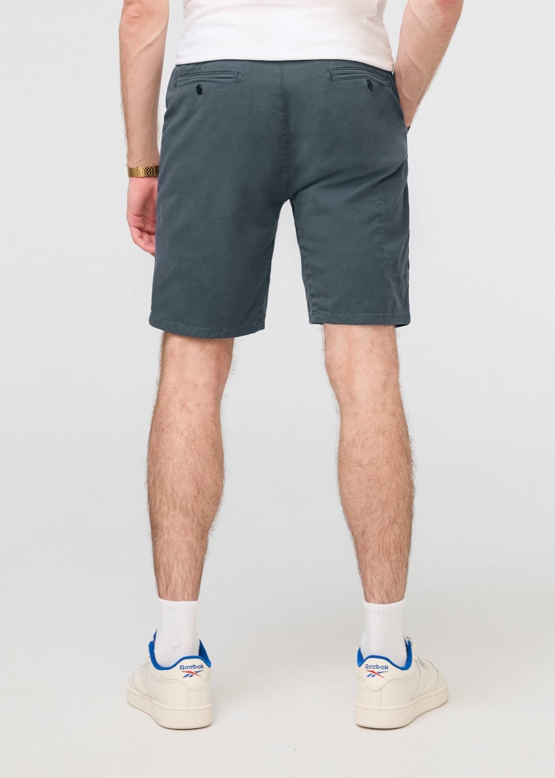 mens deep blue lightweight shorts slim fit back