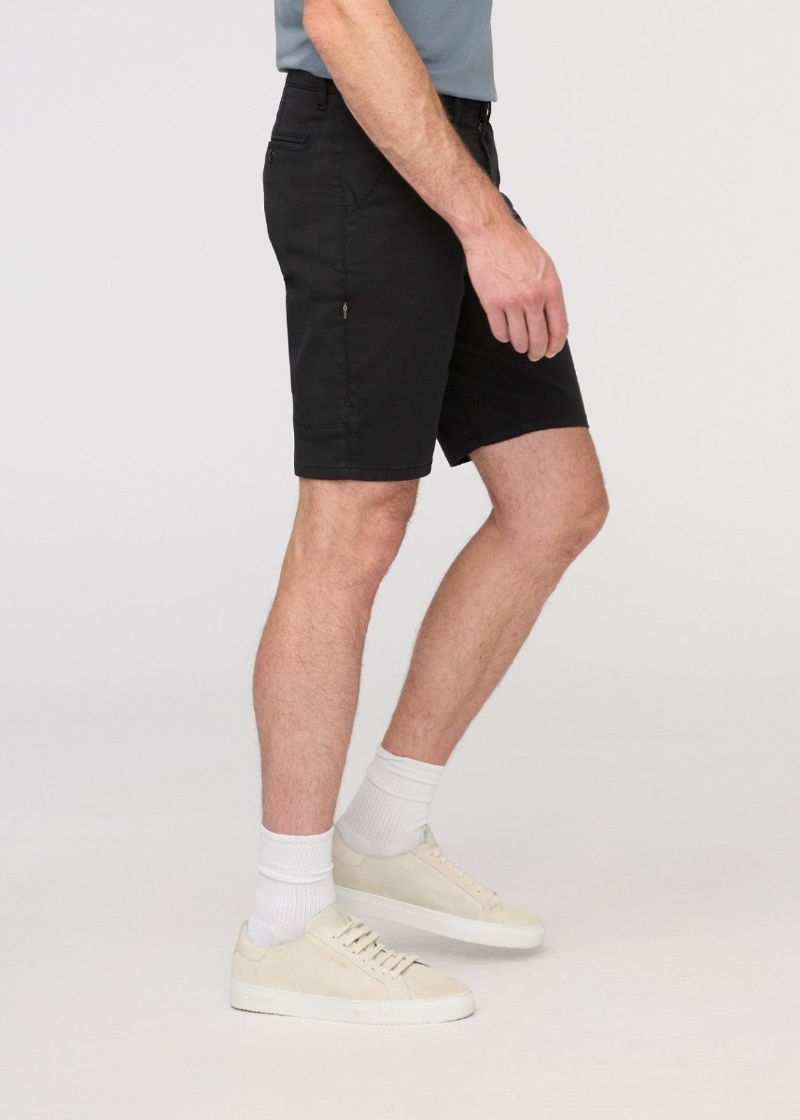 Men's Black Lightweight Shorts Slim Fit side