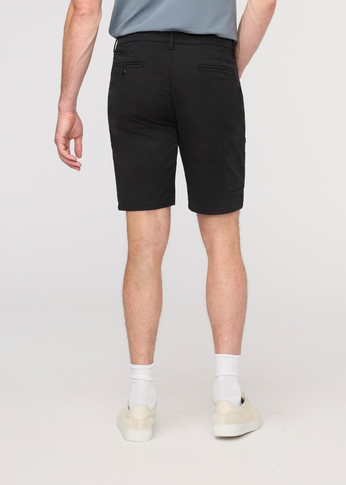 Men's Black Lightweight Shorts Slim Fit back