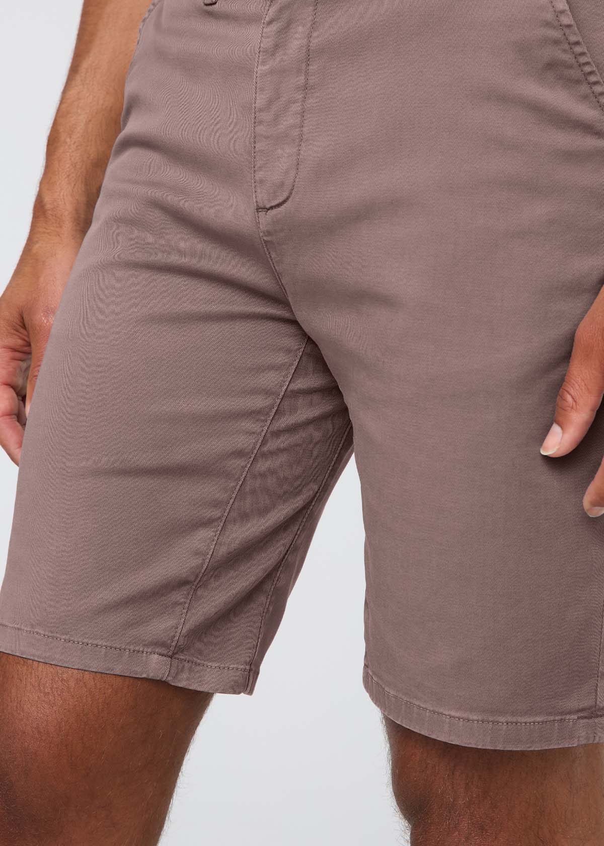 Men's Hazy Mauve Lightweight Shorts Slim Fit front waistband detail