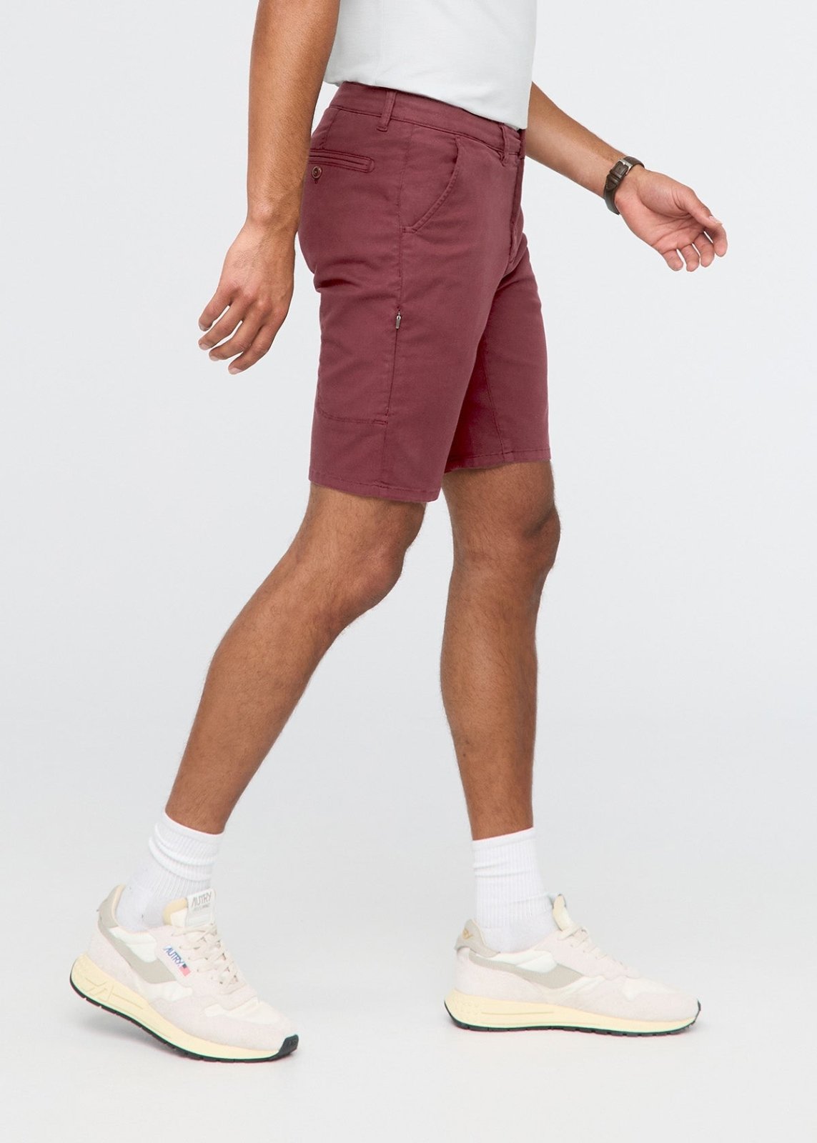 Men's Red Lightweight Shorts Slim Fit side