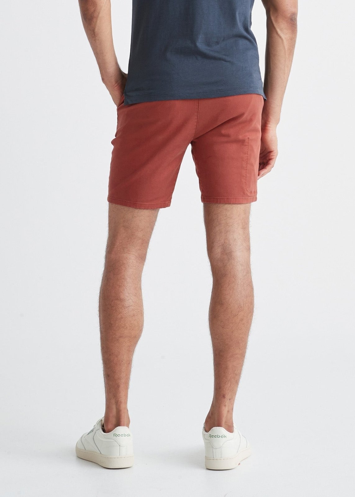 mens dark red lightweight shorts slim back