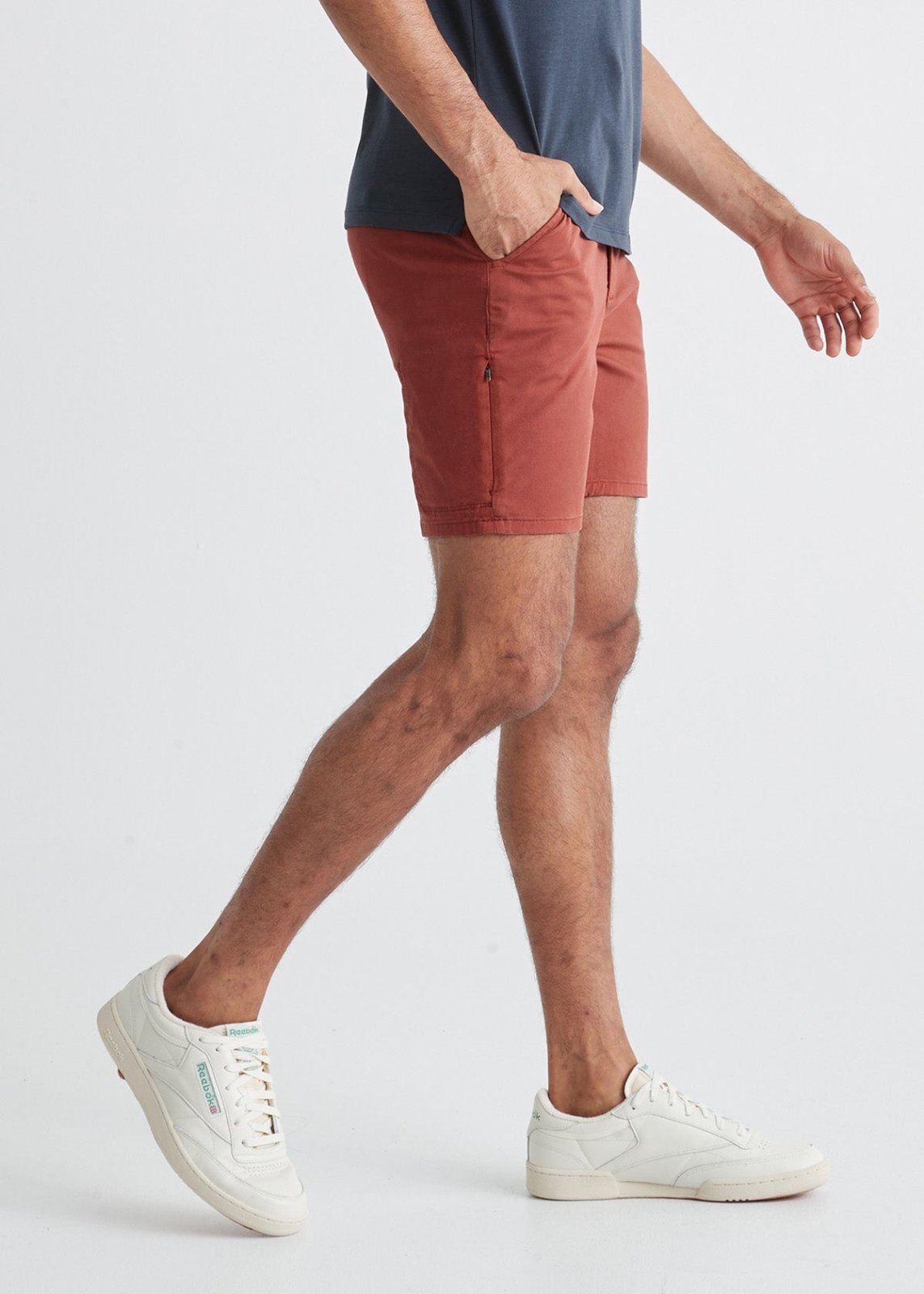 mens dark red lightweight shorts slim side